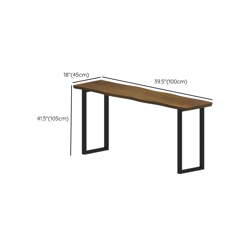 Industrial Bar Height Table Solid Wood Top Bistro Bar Table with Sled Base
