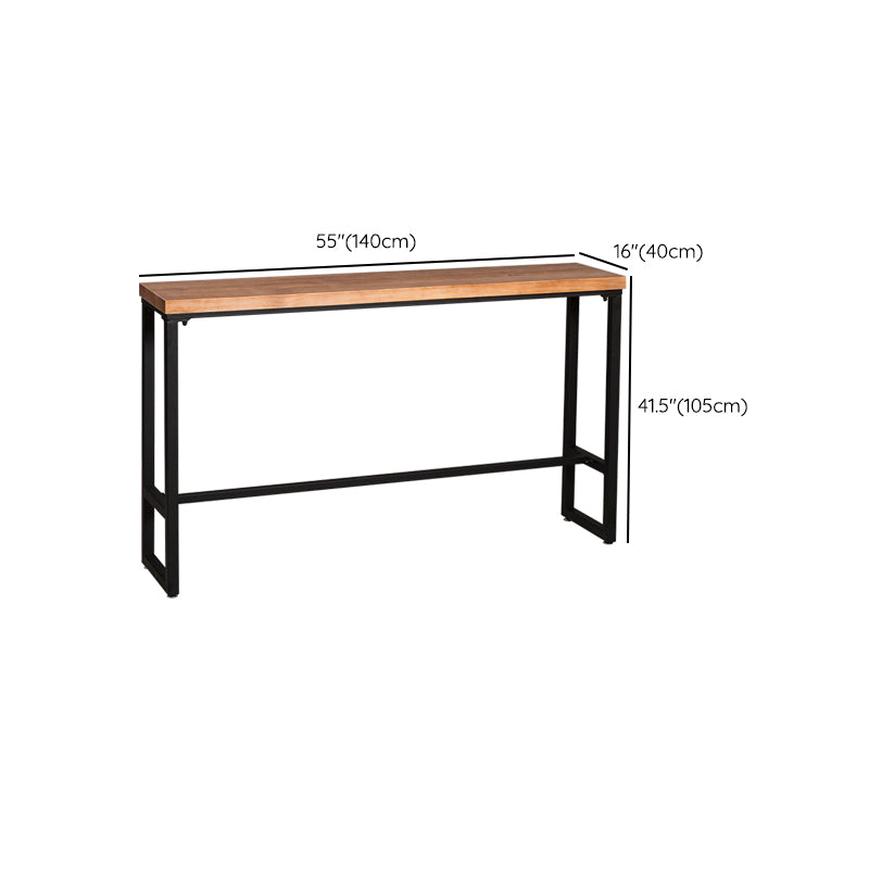 Industrial Bar Height Table Solid Wood Top BistroTable for Patio Use