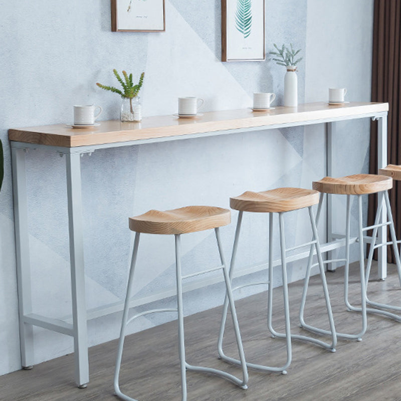 Modern Bar Height Table Solid Wood Top Bistro Bar Table for Dining Room