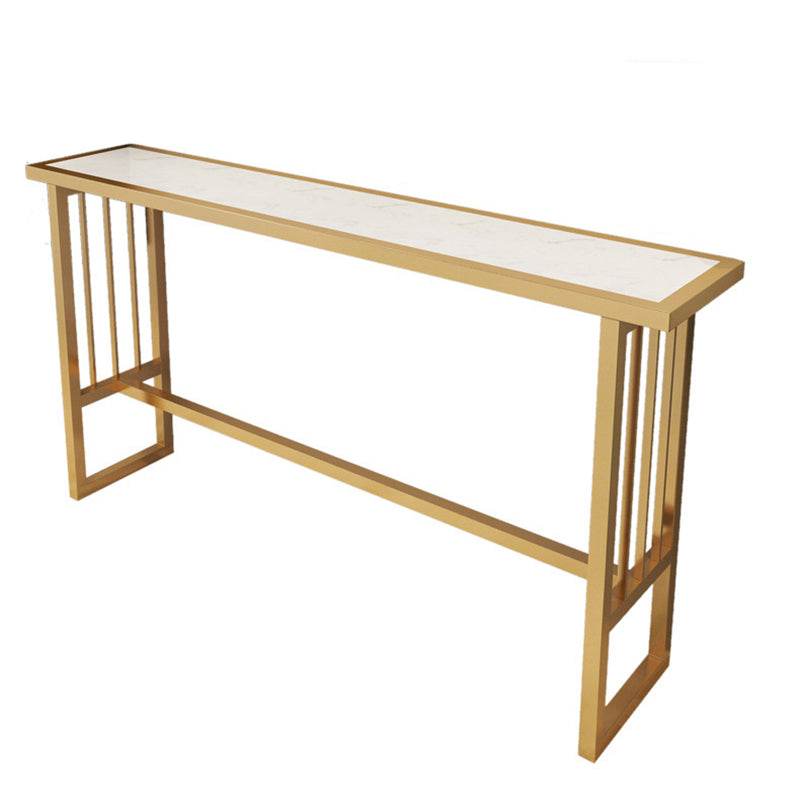 Modern Bar Height Table Faux Marble Top Bistro Table with Gold Base