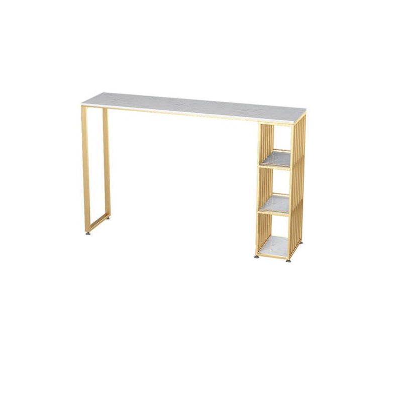 Glam Bar Height Table Faux Marble Top Bistro Pub Table for Patio Use