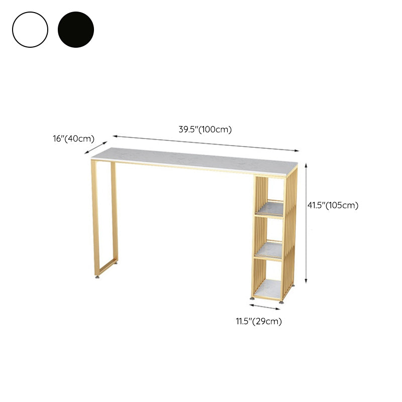 Glam Bar Height Table Faux Marble Top Bistro Pub Table for Patio Use