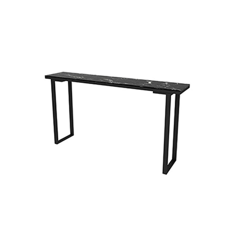 Glam Bar Height Table Faux Marble Top Bistro Table with Sled Base