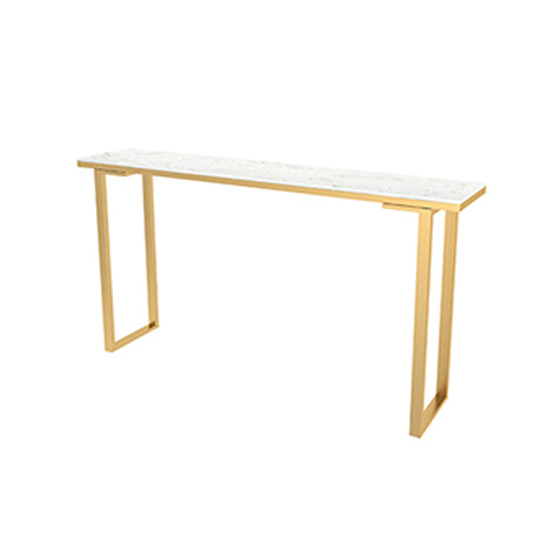 Glam Bar Height Table Faux Marble Top Bistro Table with Sled Base