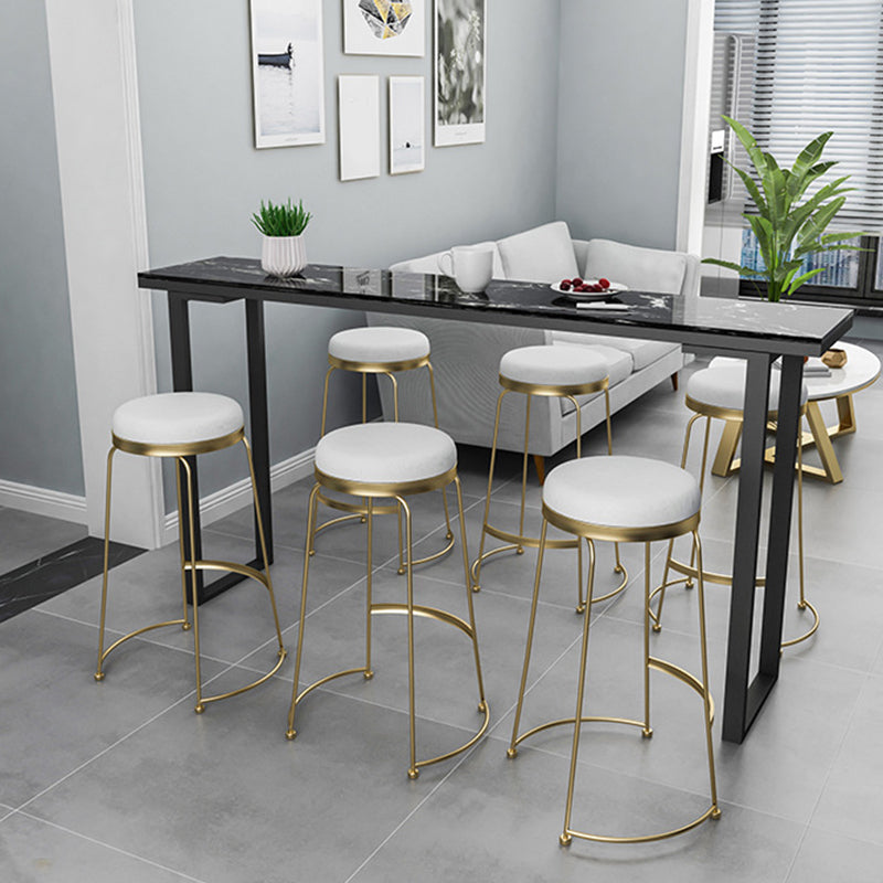 Glam Bar Height Table Faux Marble Top Bistro Table with Sled Base