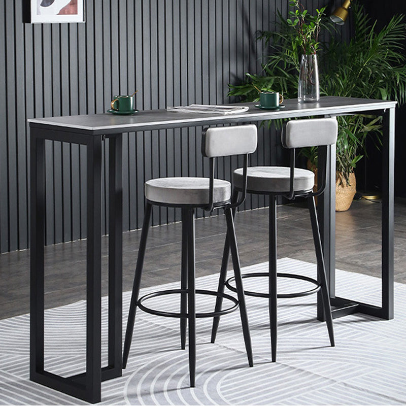 Industrial Bar Height Table Stone Top Bistro Table for Patio Use