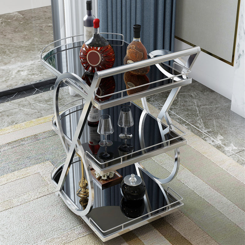 33.86" High Contemporary Prep Table Rolling Metal Prep Table for Kitchen