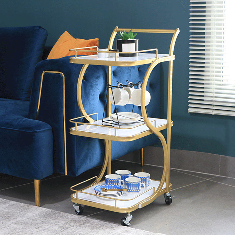 Modern Style Metal Rolling Prep Table Rectangular Prep Table with Open Storage