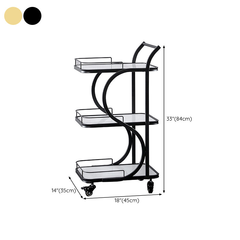Modern Style Metal Rolling Prep Table Rectangular Prep Table with Open Storage