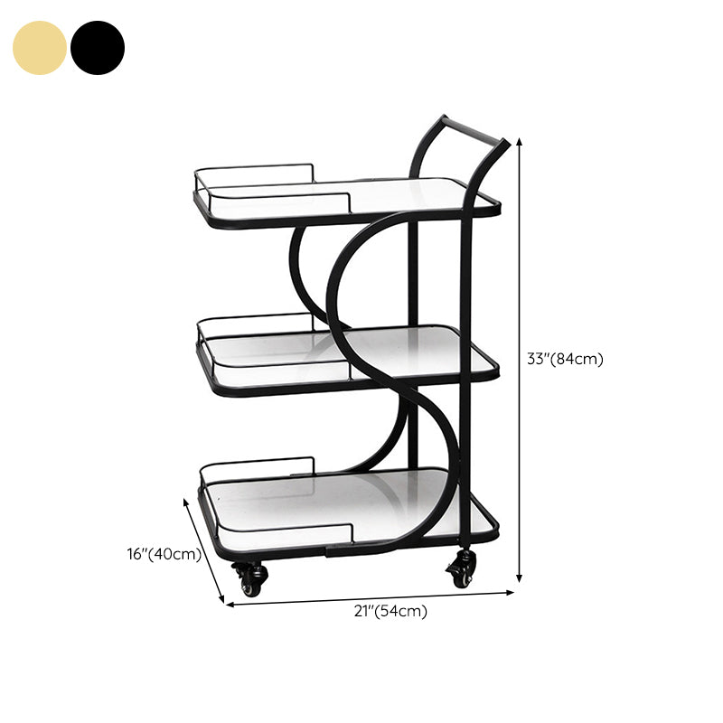 Modern Style Metal Rolling Prep Table Rectangular Prep Table with Open Storage