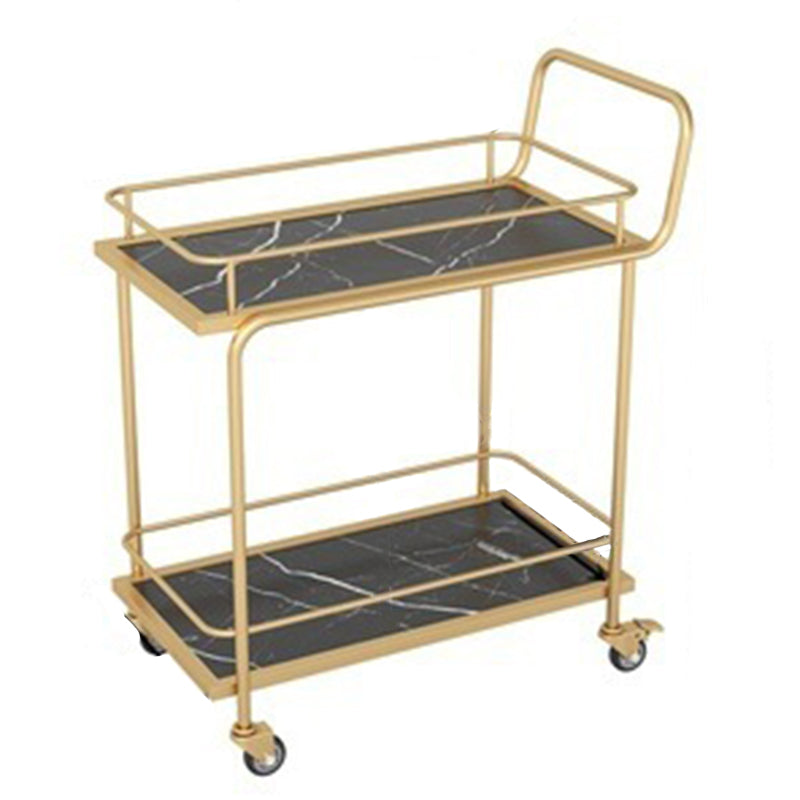 Modern Faux Marble Prep Table Rectangular Prep Table with Casters