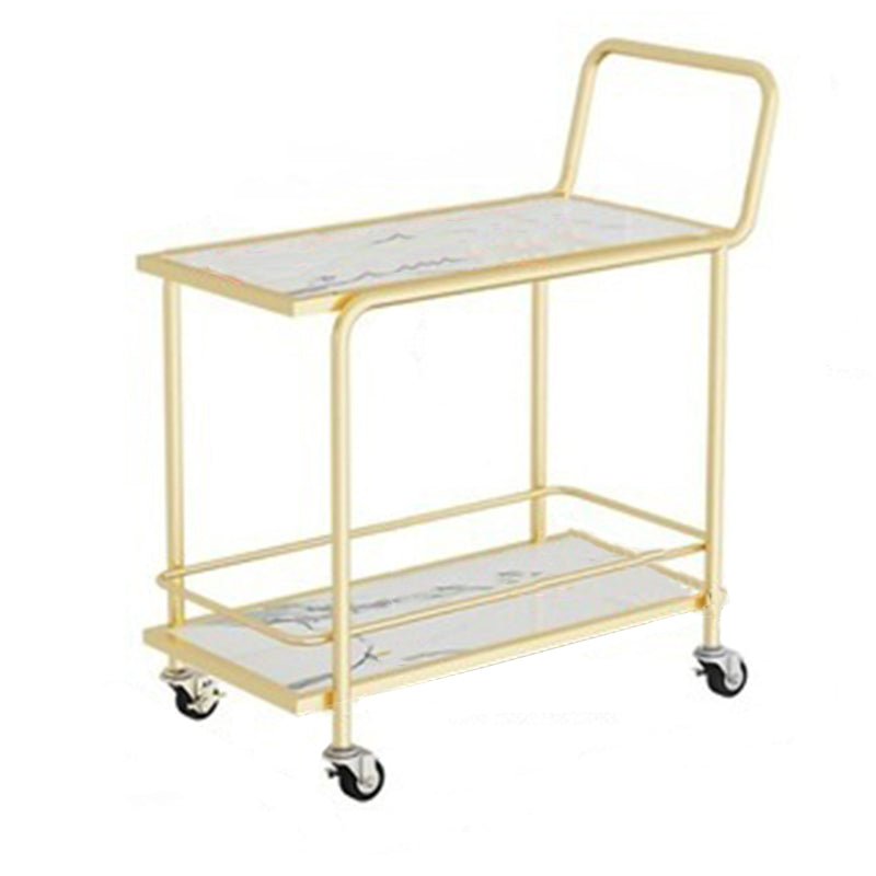 Modern Faux Marble Prep Table Rectangular Prep Table with Casters