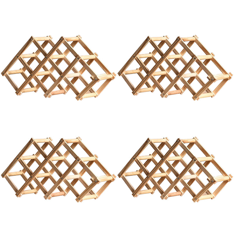 Countertop Modern Bottle Wine Rack Solid Wood Collapsible Bottle Rack Horizontal