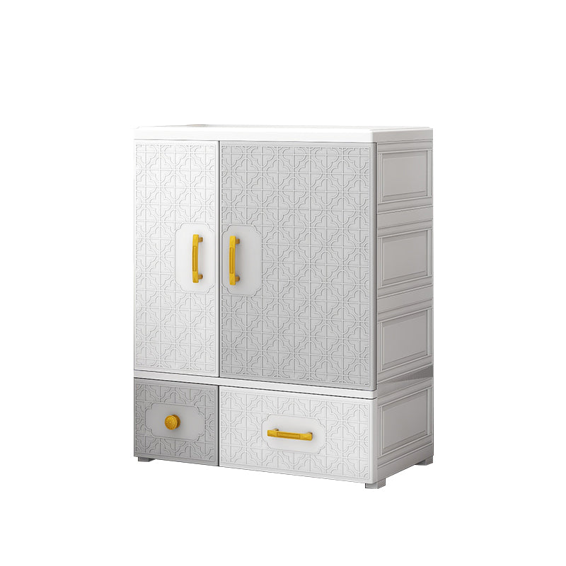 Hinged Wardrobe Armoire with Garment Rod Plastic Wardrobe Closet