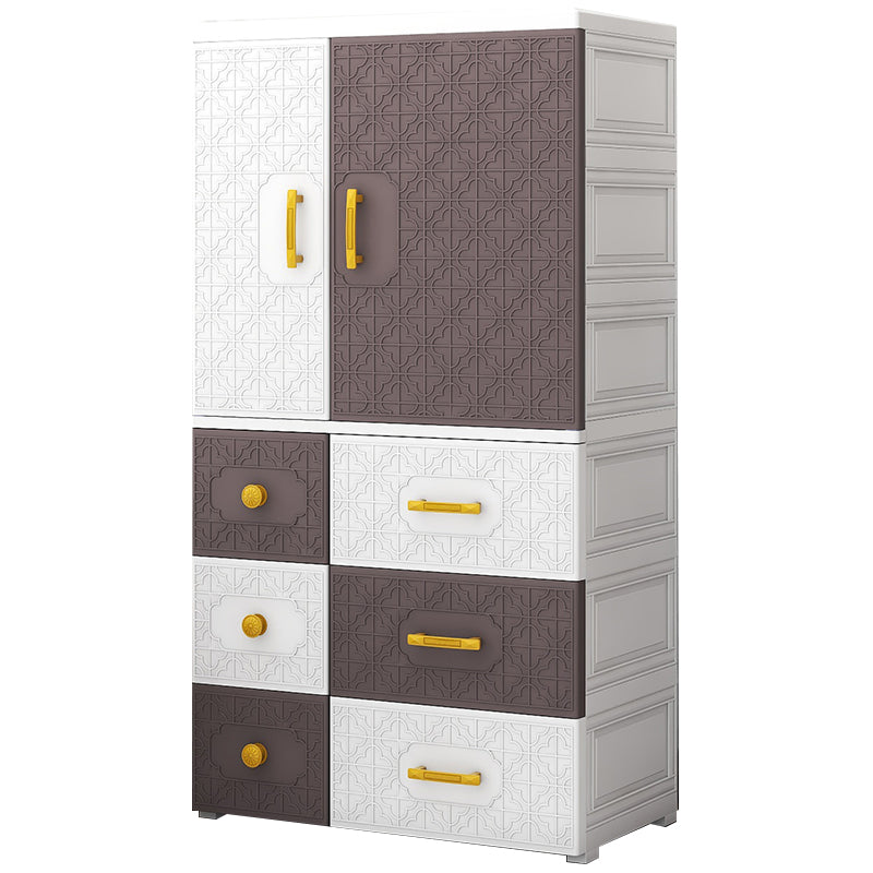 Hinged Wardrobe Armoire with Garment Rod Plastic Wardrobe Closet