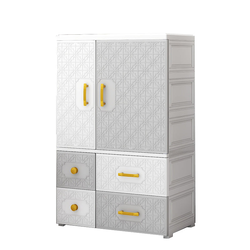 Hinged Wardrobe Armoire with Garment Rod Plastic Wardrobe Closet