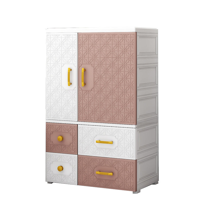 Hinged Wardrobe Armoire with Garment Rod Plastic Wardrobe Closet