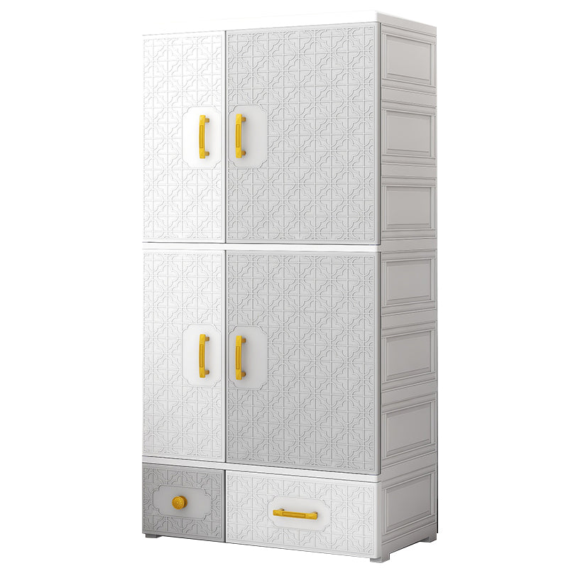 Hinged Wardrobe Armoire with Garment Rod Plastic Wardrobe Closet