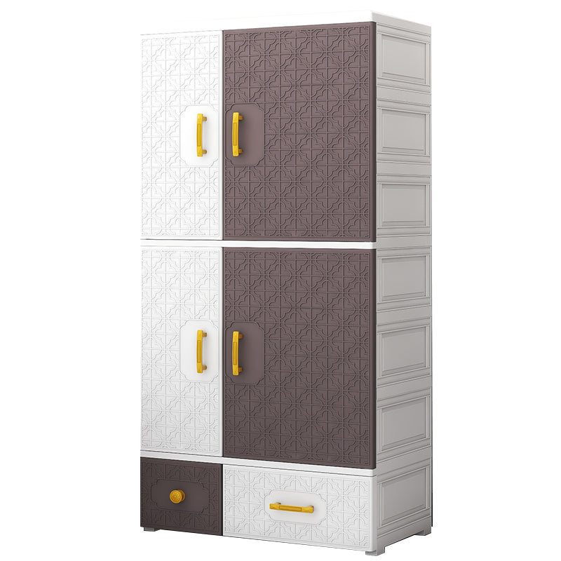 Hinged Wardrobe Armoire with Garment Rod Plastic Wardrobe Closet