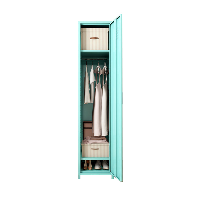 1-Door Wardrobe Closet 66.5"H Contemporary Steel Wardrobe Armoire with Legs