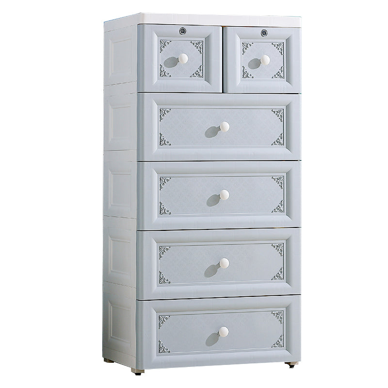 Non-Hanging Wardrobe Armoire Contemporary Plastic Storage Cabinet