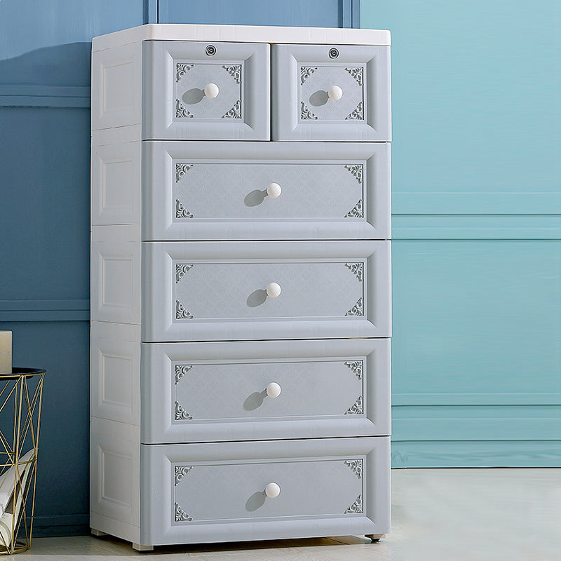 Non-Hanging Wardrobe Armoire Contemporary Plastic Storage Cabinet