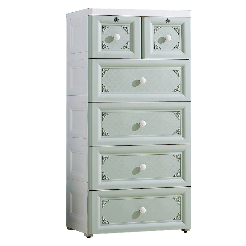 Non-Hanging Wardrobe Armoire Contemporary Plastic Storage Cabinet