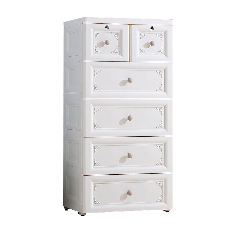 Non-Hanging Wardrobe Armoire Contemporary Plastic Storage Cabinet