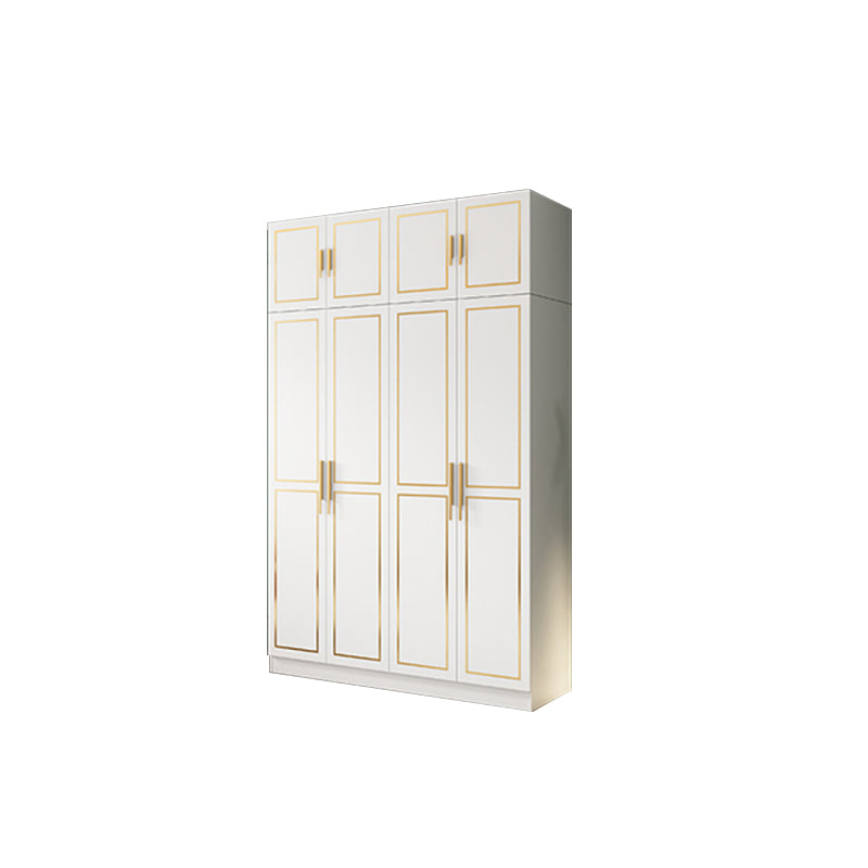 White Engineered Wood Wardrobe Armoire Modern Wardrobe Cabinet