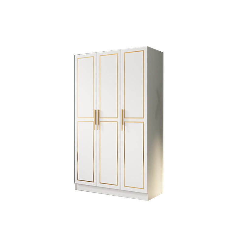 White Engineered Wood Wardrobe Armoire Modern Wardrobe Cabinet