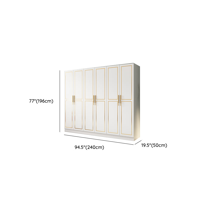 White Engineered Wood Wardrobe Armoire Modern Wardrobe Cabinet