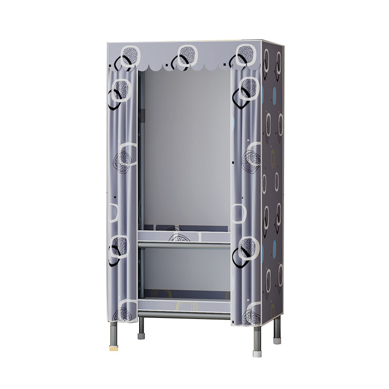 Metal Wardrobe Cabinet with Shelves Modern Wardrobe Armoire for Home