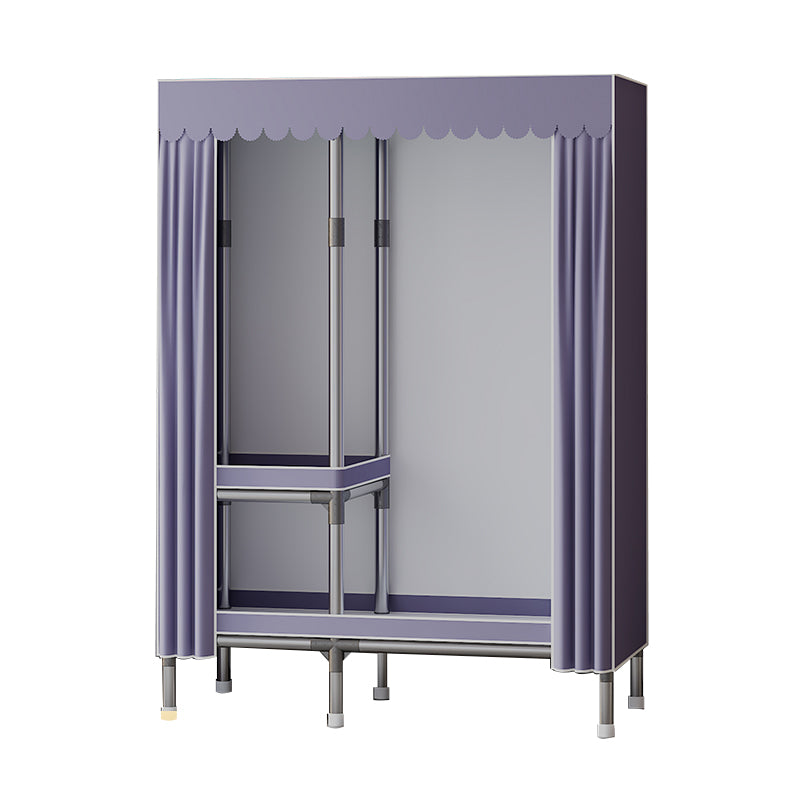 Metal Wardrobe Cabinet with Shelves Modern Wardrobe Armoire for Home