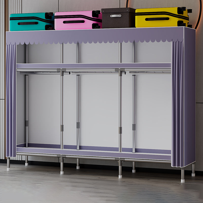 Metal Wardrobe Cabinet with Shelves Modern Wardrobe Armoire for Home