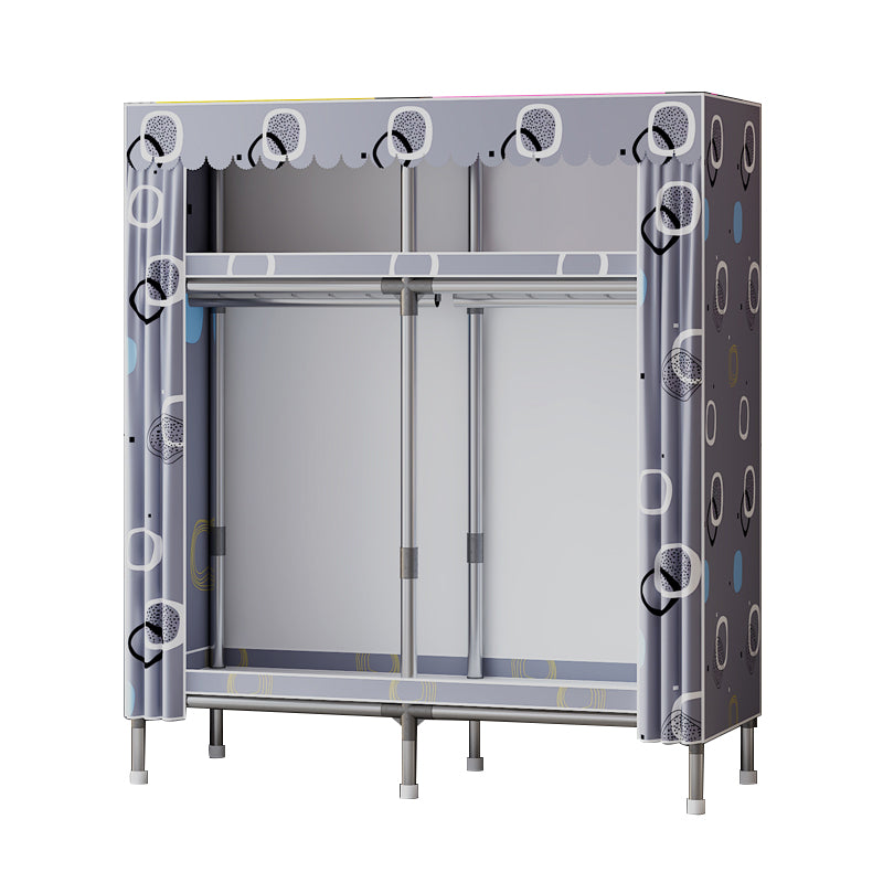 Metal Wardrobe Cabinet with Shelves Modern Wardrobe Armoire for Home