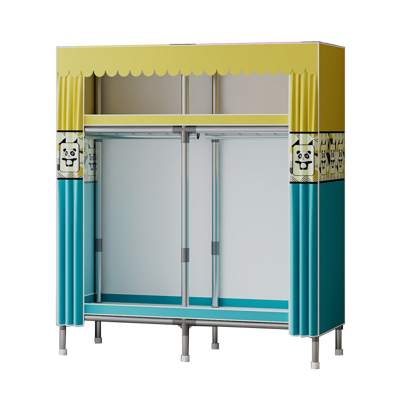 Metal Wardrobe Cabinet with Shelves Modern Wardrobe Armoire for Home