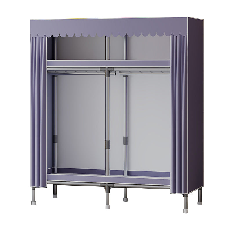 Metal Wardrobe Cabinet with Shelves Modern Wardrobe Armoire for Home