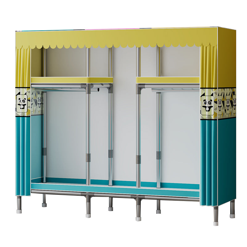 Metal Wardrobe Cabinet with Shelves Modern Wardrobe Armoire for Home