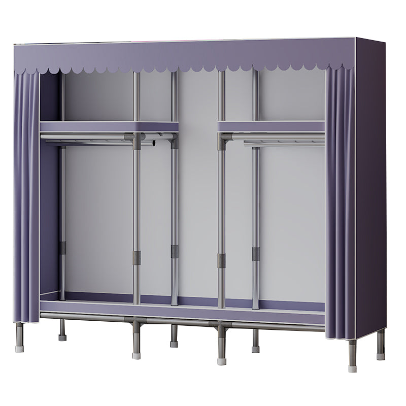 Metal Wardrobe Cabinet with Shelves Modern Wardrobe Armoire for Home