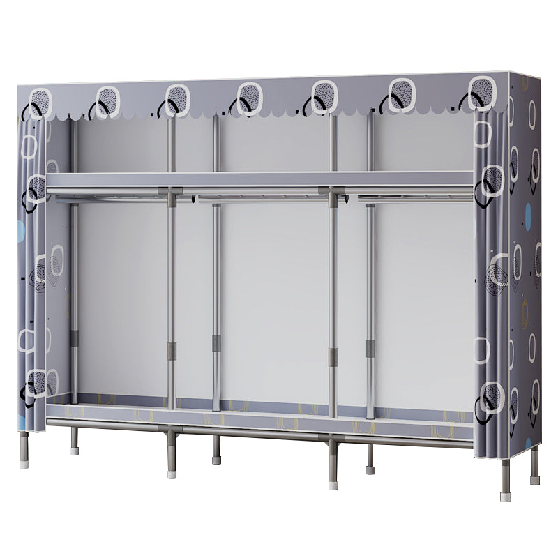 Metal Wardrobe Cabinet with Shelves Modern Wardrobe Armoire for Home