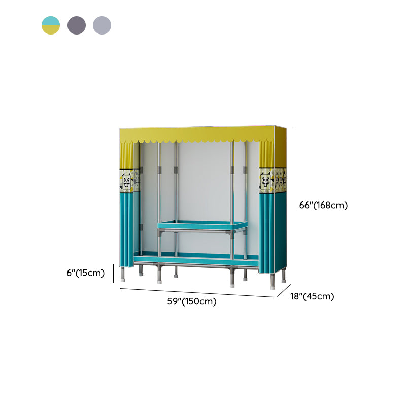 Metal Wardrobe Cabinet with Shelves Modern Wardrobe Armoire for Home