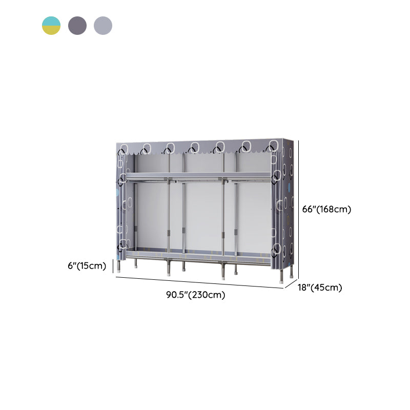 Metal Wardrobe Cabinet with Shelves Modern Wardrobe Armoire for Home