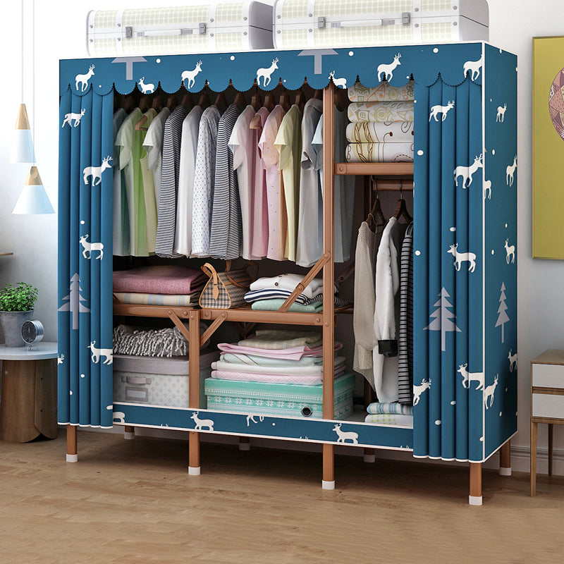 Metal Wardrobe Armoire with Legs Modern Wardrobe Closet with Shelves