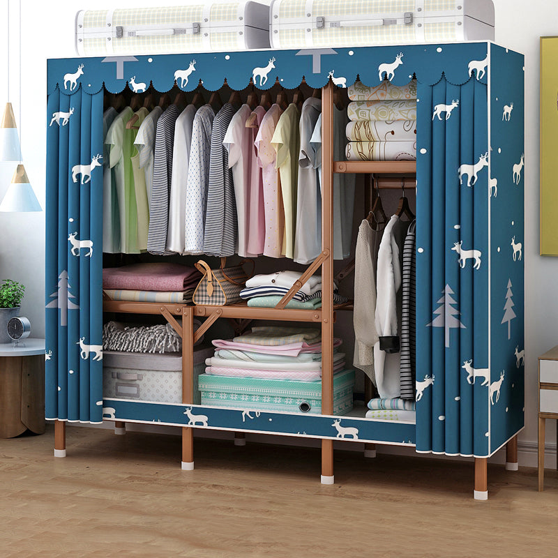 Metal Wardrobe Armoire with Legs Modern Wardrobe Closet with Shelves