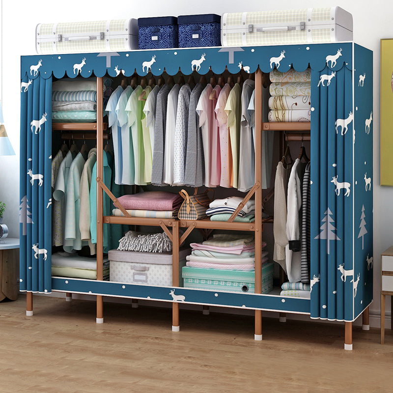 Metal Wardrobe Armoire with Legs Modern Wardrobe Closet with Shelves