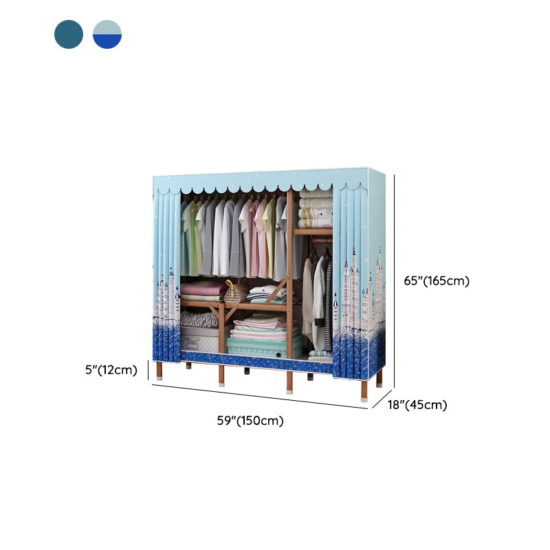 Metal Wardrobe Armoire with Legs Modern Wardrobe Closet with Shelves