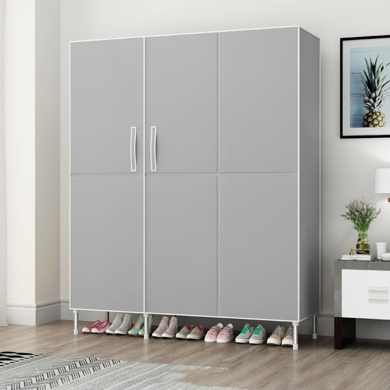 Hinged Wardrobe Cabinet Steel Wardrobe Armoire with Garment Rod