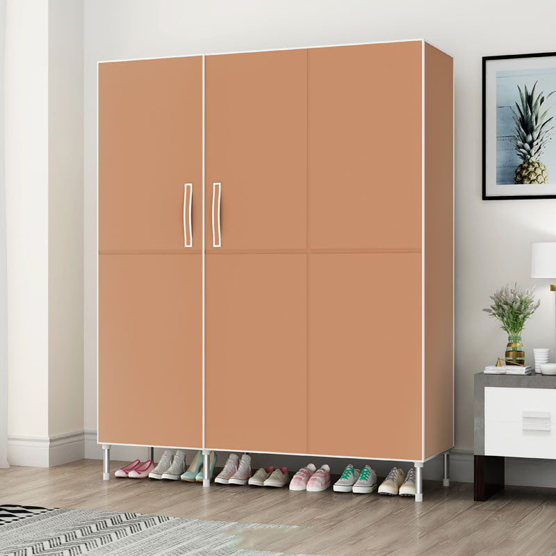 Hinged Wardrobe Cabinet Steel Wardrobe Armoire with Garment Rod