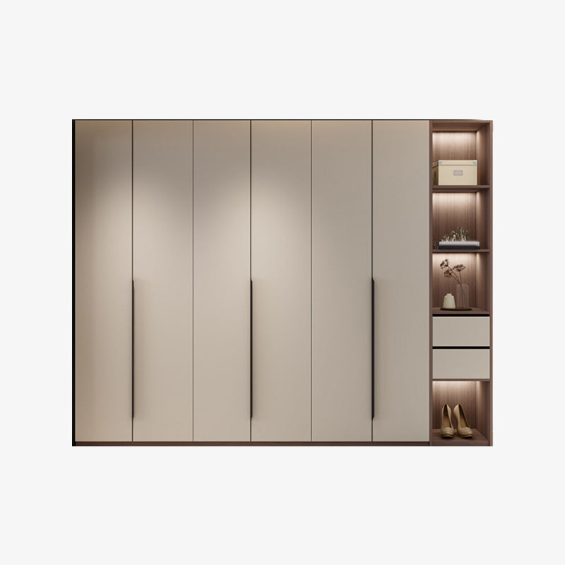 Hinged Wardrobe Cabinet Engineered Wood Wardrobe Armoire for Home