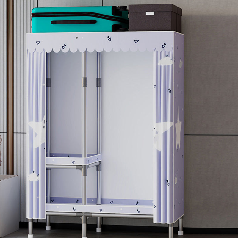 Metal Wardrobe Armoire with Shelves Contemporary Wardrobe Closet